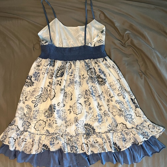 Boho blue flower slip dress size small - Picture 2 of 7